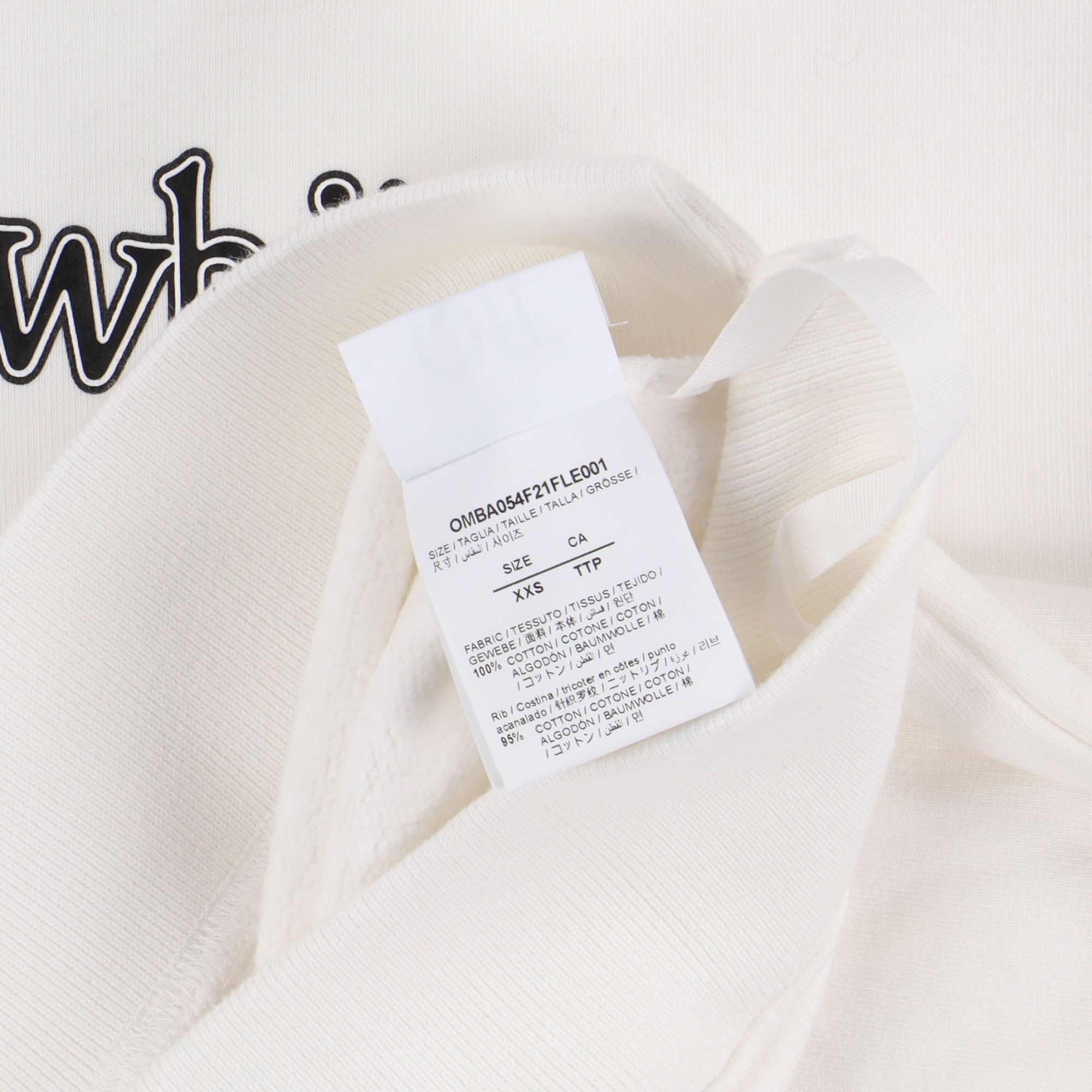 Off-White White Slanted Logo Oversized Skate Sweatshirt Size XXS / US 00 / IT 34 - 6 Thumbnail