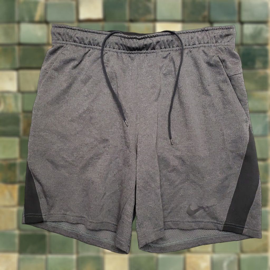 Nike Nike Shorts Men L Gray Training Drawstring Elastic Waist Dri Fit Performance Basketball Activewear Casual, Solid, Polyester — Mens Size US 33 - 1 Thumbnail