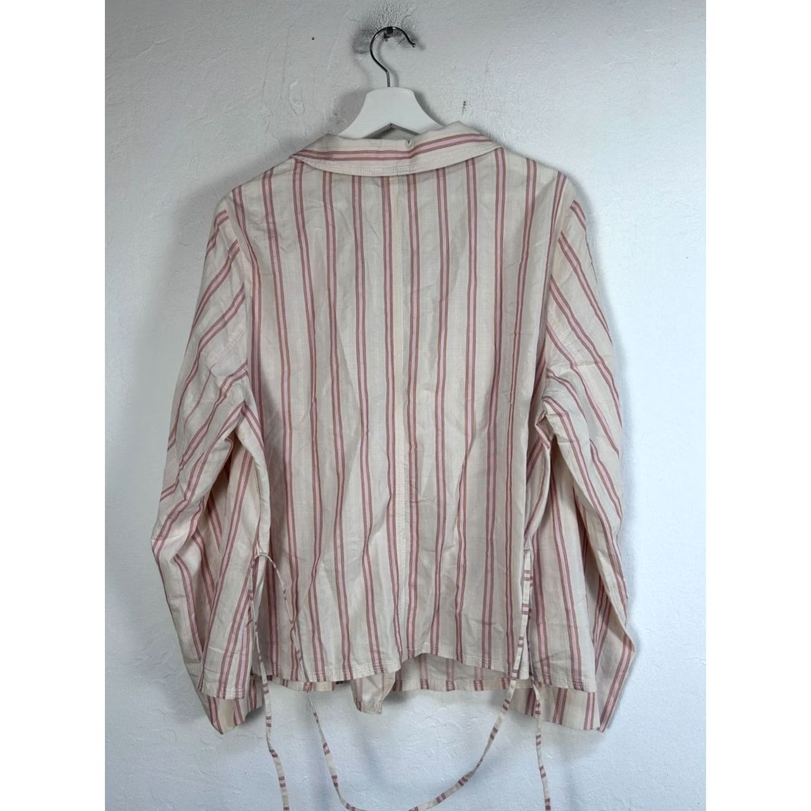 J.Crew J.Crew Womens Blouse Striped Lightweight Wrap Top XL Beige Belted BG322 New Size XL / US 12-14 / IT 48-50 - 2 Thumbnail