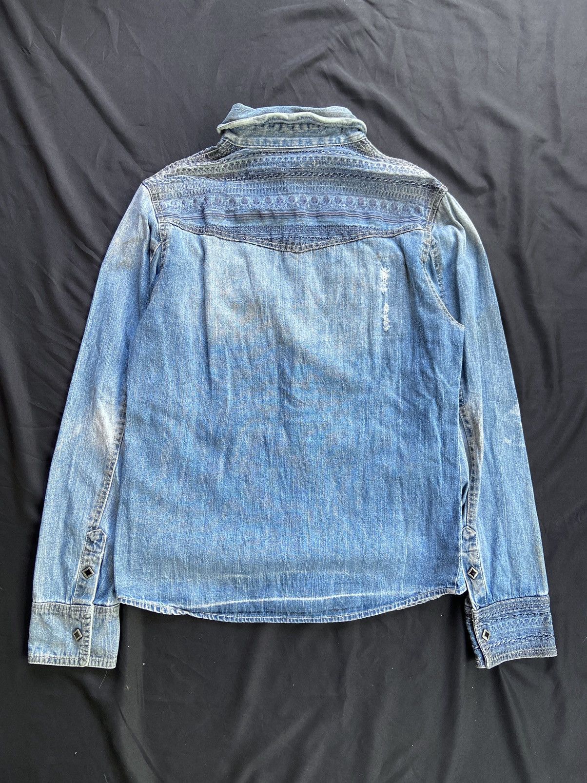 semanticdesign SEMANTIC DESIGN DISTRESSED SKULL BUTTON DOWN DENIM Size US S / EU 44-46 / 1 - 2 Thumbnail