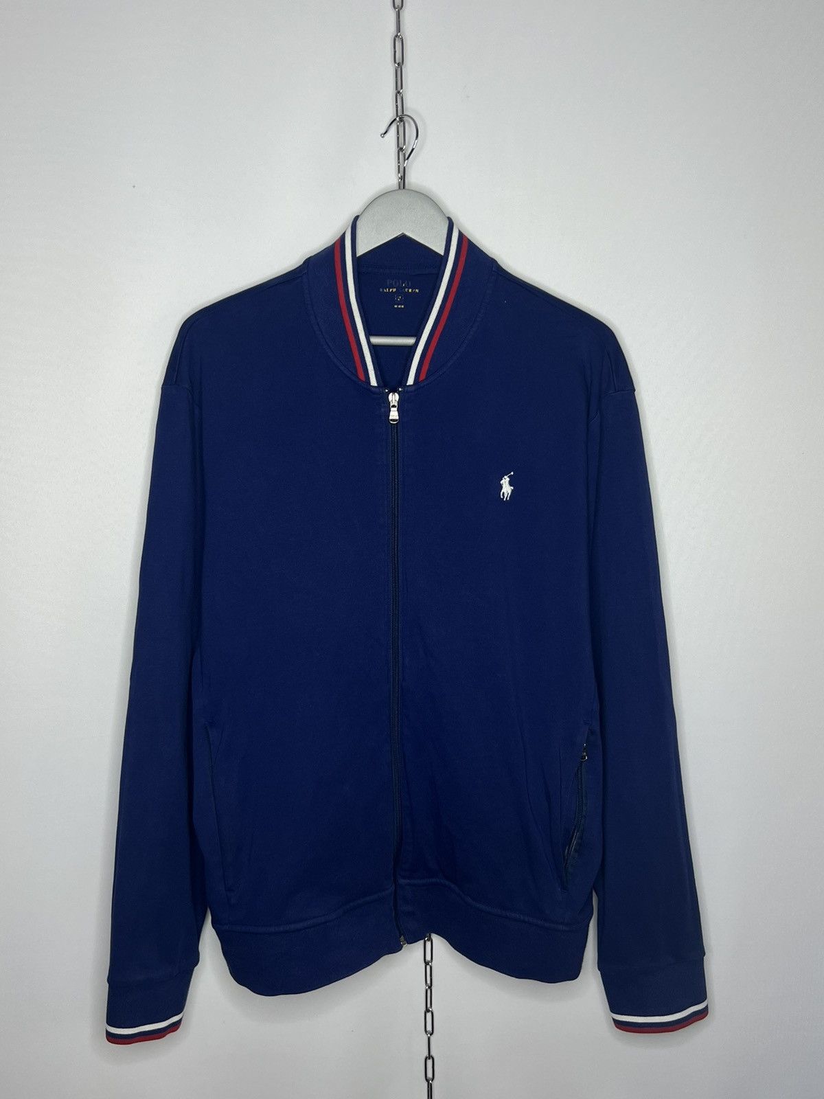 Polo Ralph Lauren × Vintage 🔥Polo Ralph Lauren Royal Blue Full Zip Sweat Jacket Luxury🔥 Size US XL / EU 56 / 4 - 1 Thumbnail