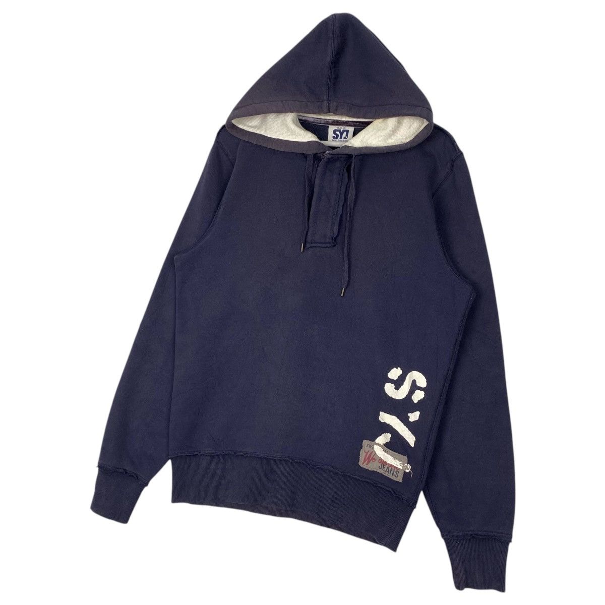 Designer × Vintage Vintage SYJ Hoodie Printed Sweater Navy Blue Size US S / EU 44-46 / 1 - 2 Thumbnail