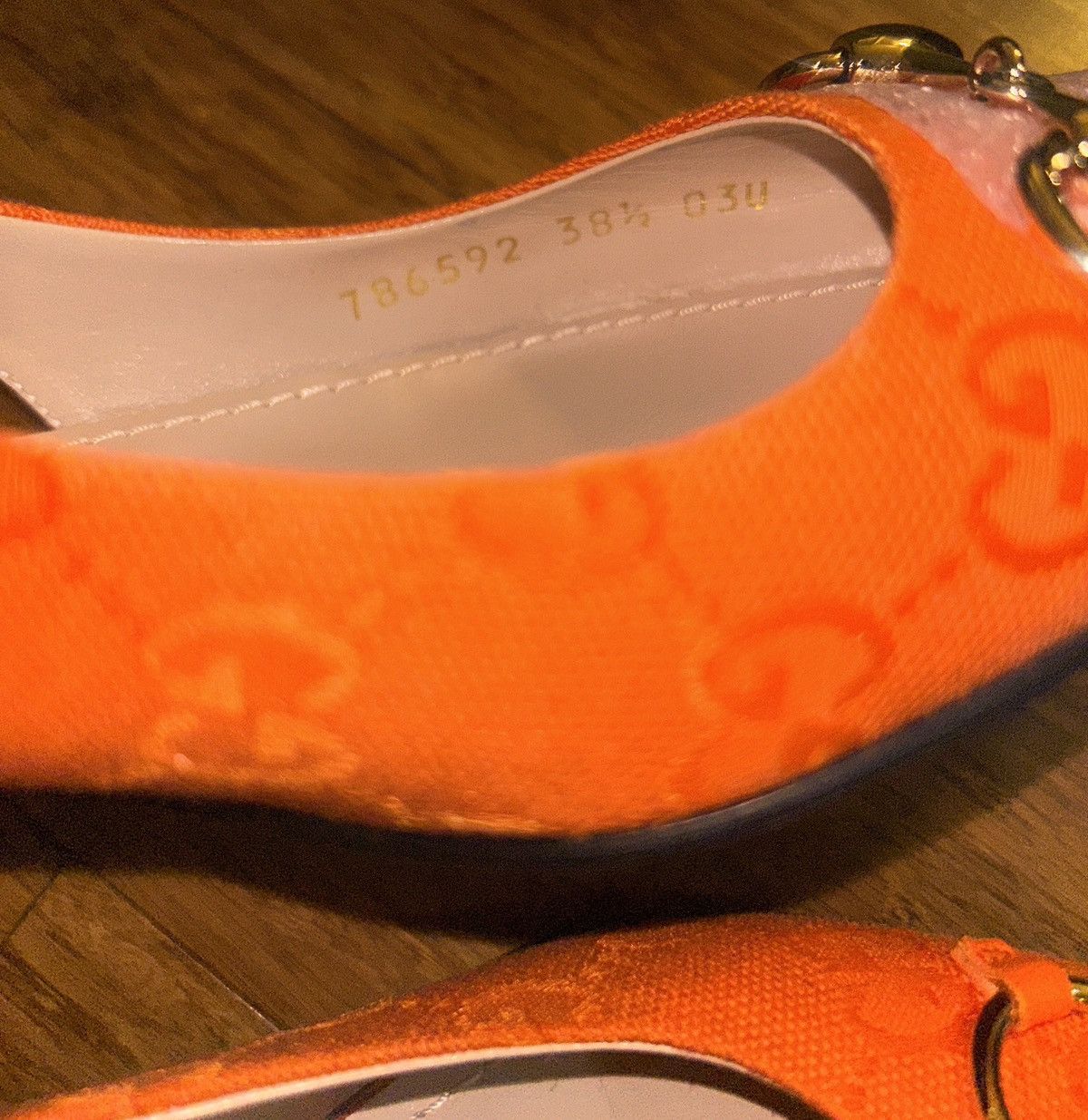 Gucci Gucci Horsebit GG Print Fabric Upper 1.5cm Flats Orange Size US 8.5 / IT 38.5 - 6 Thumbnail
