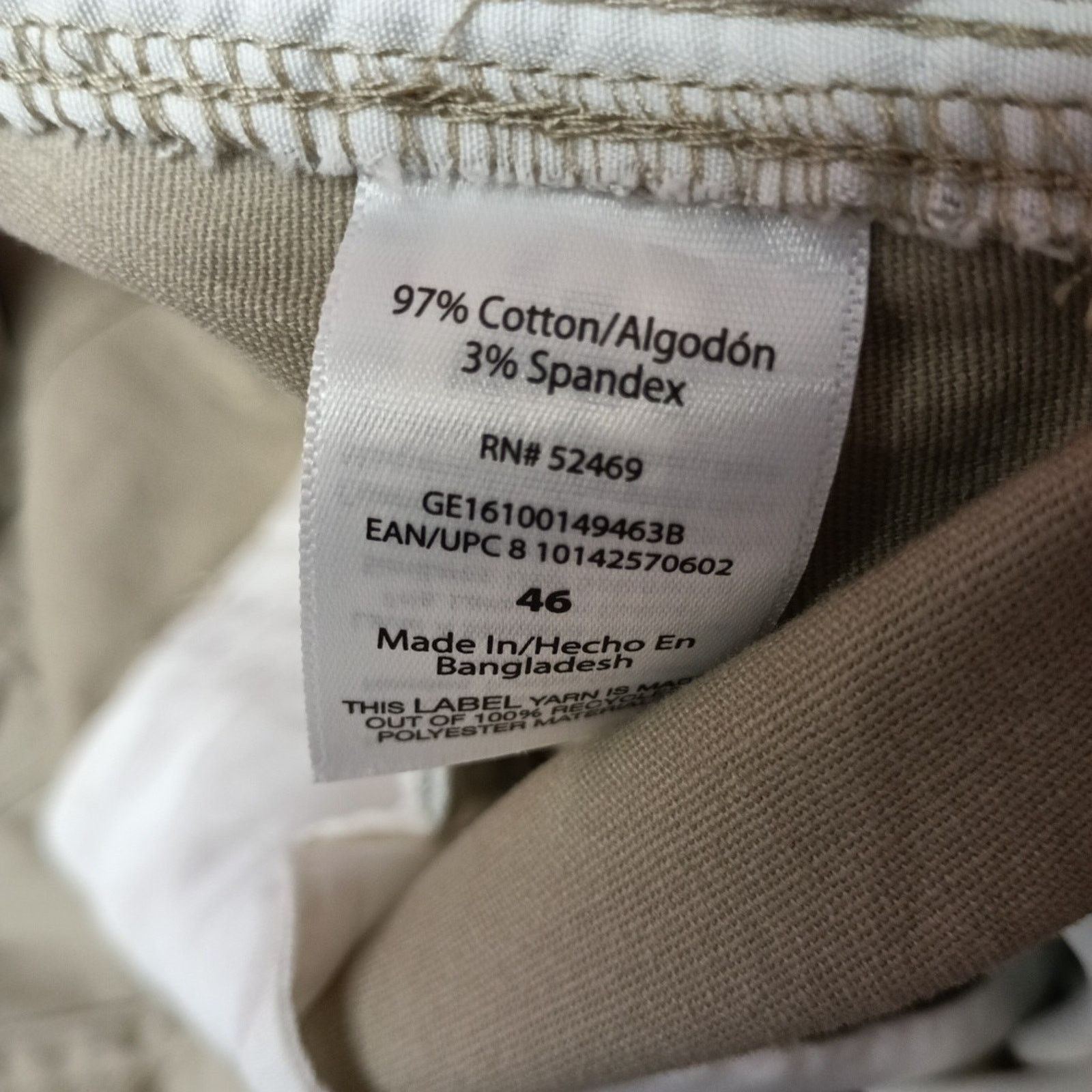 George George Cargo Shorts Mens Size 46 Beige Flat Front 10" Inseam Size US 44 / EU 60 - 3 Thumbnail