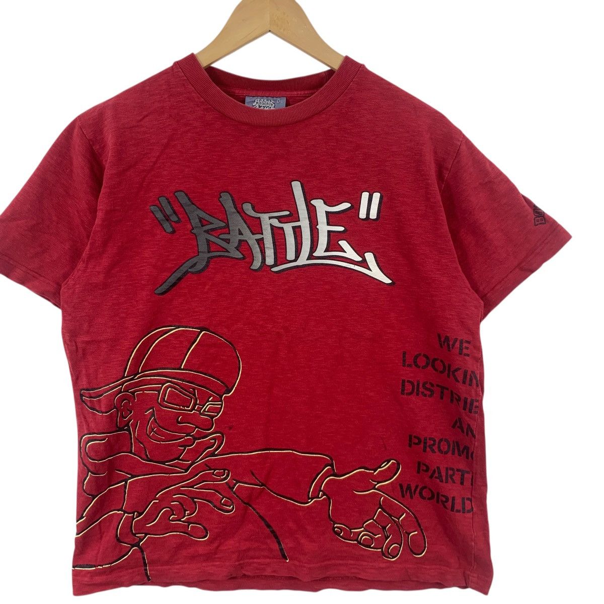 Vintage Vintage Y2K BOBBY GANG RAP Battle Graffiti Tribal Tee Shirt Size US L / EU 52-54 / 3 - 5 Thumbnail
