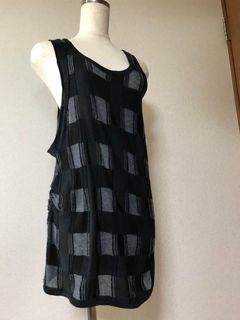 Y's Y's Sleeveless top with black and grey plaid knit panels v Size XS / US 0-2 / IT 36-38 - 4 Thumbnail