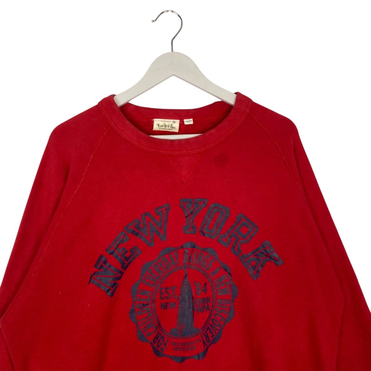 Vintage Vintage New York Big Printed Crewneck Sweatshirt Red Size US M / EU 48-50 / 2 - 4 Thumbnail