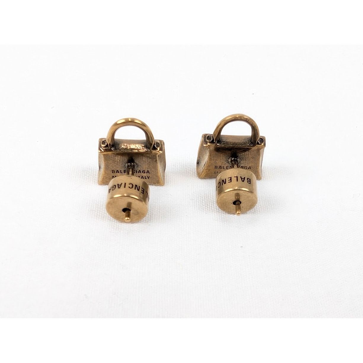 Balenciaga o1rshd1 Size: OS / Bronze Brass Hourgl Stud in Gold Size ONE SIZE - 4 Thumbnail