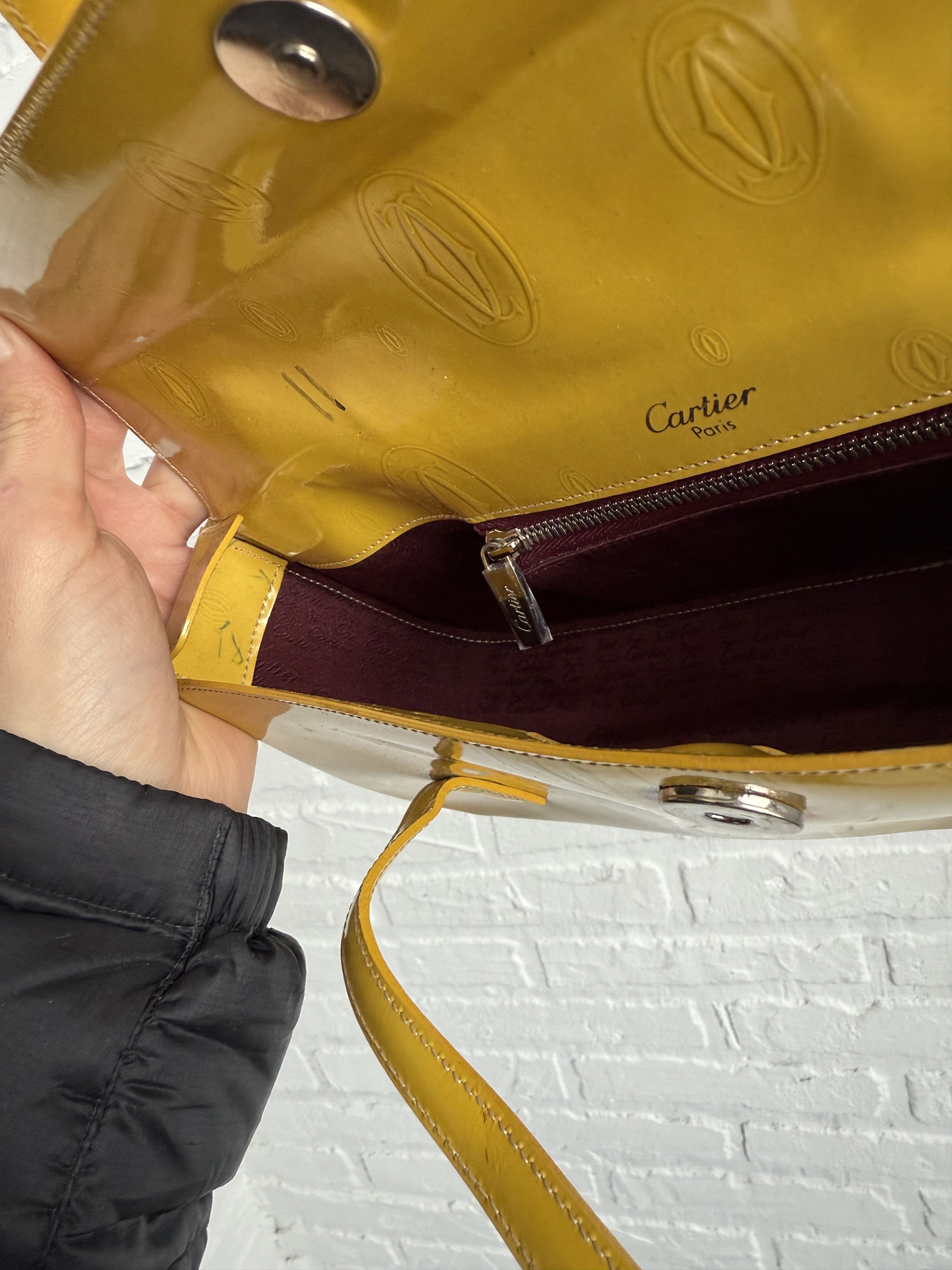 Cartier Vintage Cartier yellow patent leather monogram shoulder bag Size ONE SIZE - 14 Thumbnail