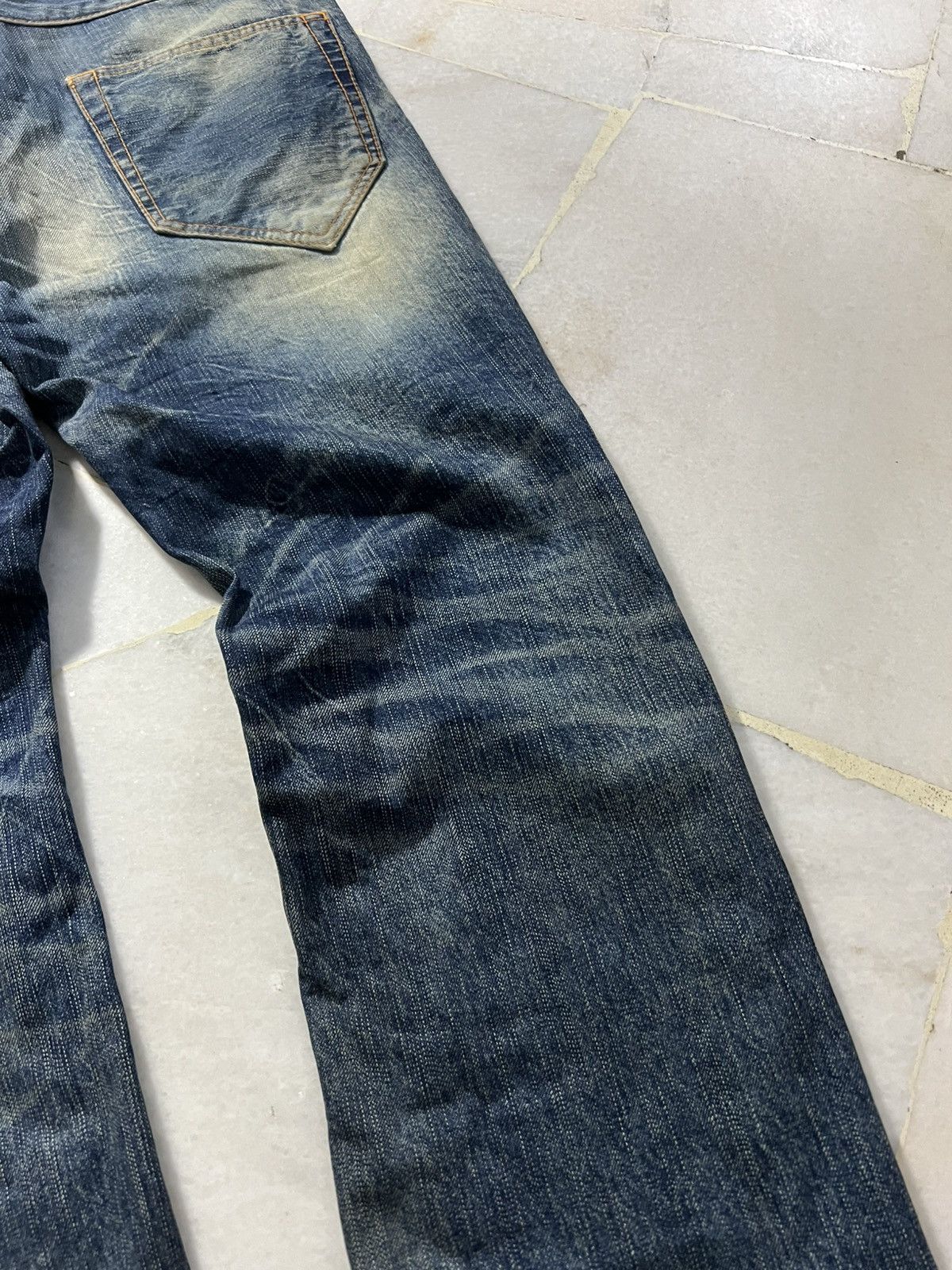 Blue Blue Japan 💥Flare Punk💥Vintage 90’s Blue Way Distress Rusty Mud Wash Size US 31 - 12 Thumbnail