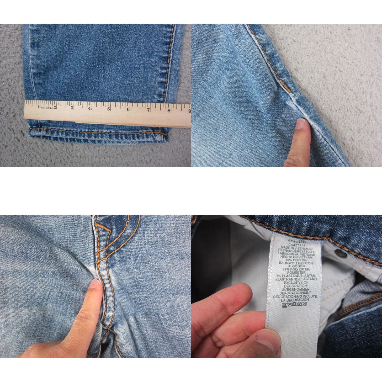 True Religion True Religion Geno Jeans Mens 40x33 Denim Straight Relaxed W 40 L 33 Blue 90s Vintage? Size US 40 / EU 56 - 9 Thumbnail
