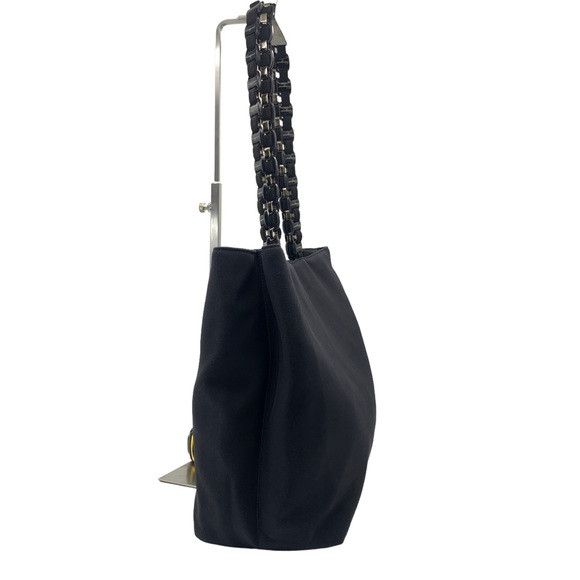 Salvatore Ferragamo Salvatore Ferragamo Nylon Chain Tote Shoulder Bag in Black Size ONE SIZE - 2 Thumbnail
