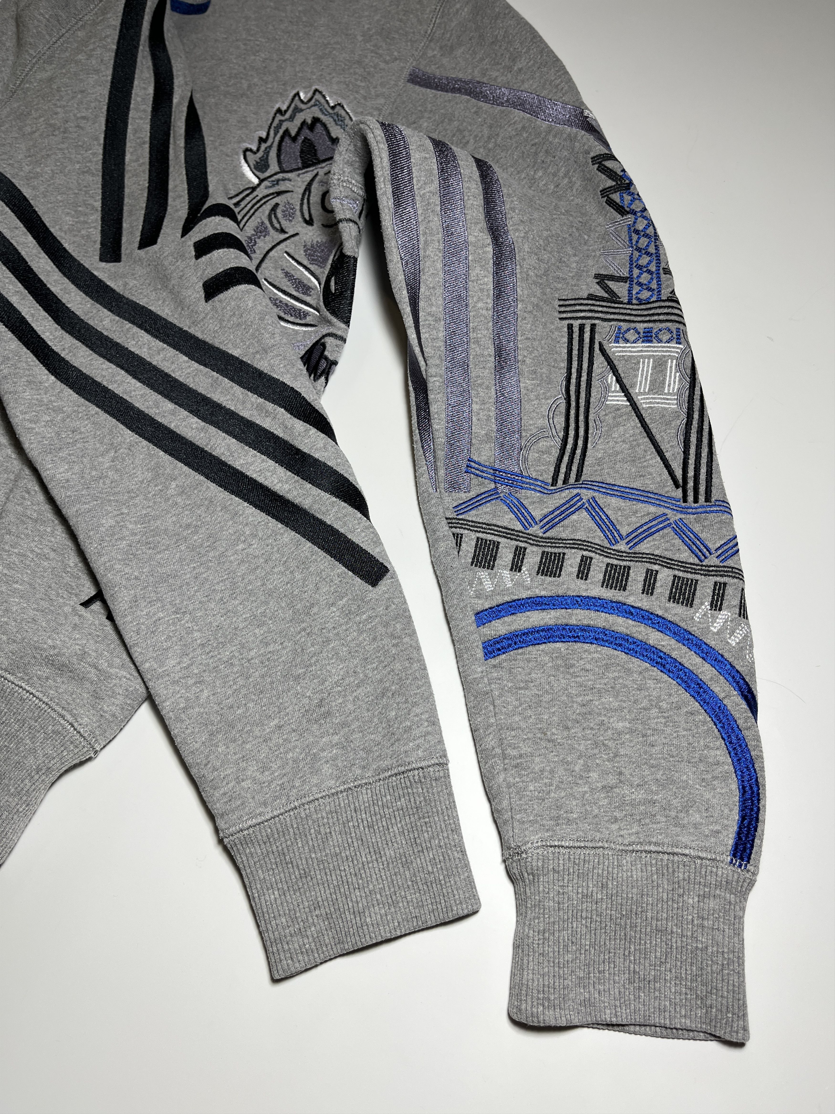 Kenzo Kenzo Embroidered Tiger Geometric Gray Sweatshirt Size M Size US M / EU 48-50 / 2 - 10 Thumbnail