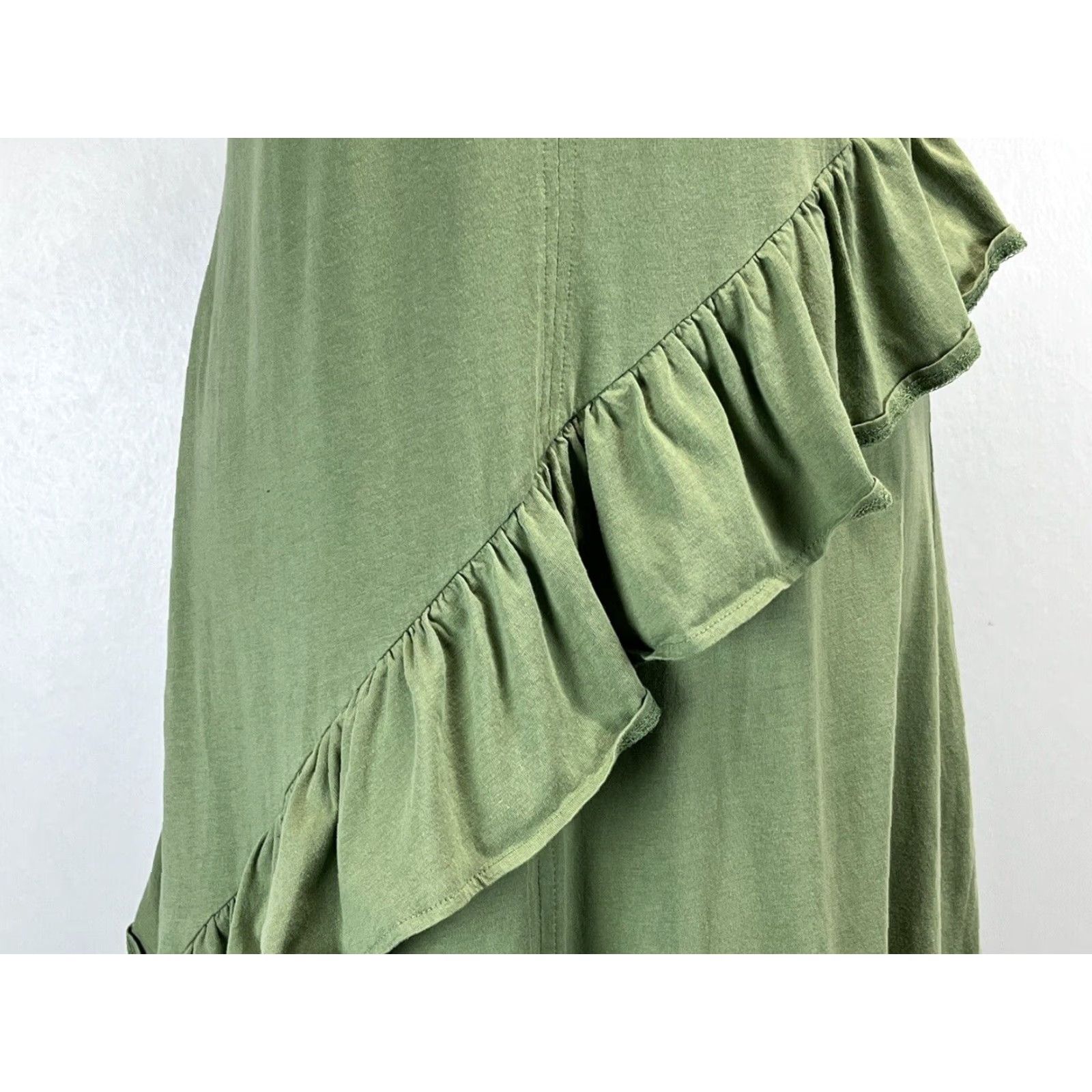 Zara Zara Ruffled Tank Midi Dress, Green, Adult Small, Women's Size S / US 4 / IT 40 - 6 Thumbnail