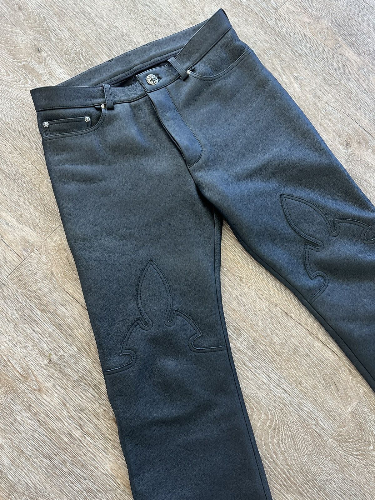 Chrome Hearts Black leather Chrome Heart pants Size US 32 / EU 48 - 3 Thumbnail