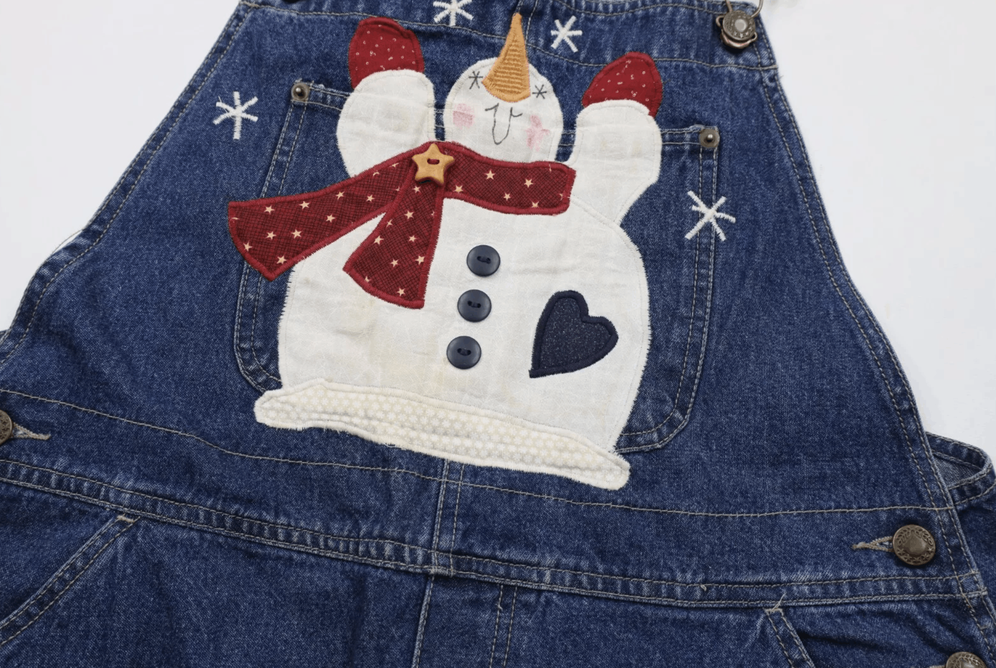 Vintage Vintage 90s Streetwear Distressed Christmas Denim Overalls Size 30" / US 8 / IT 44 - 11 Thumbnail