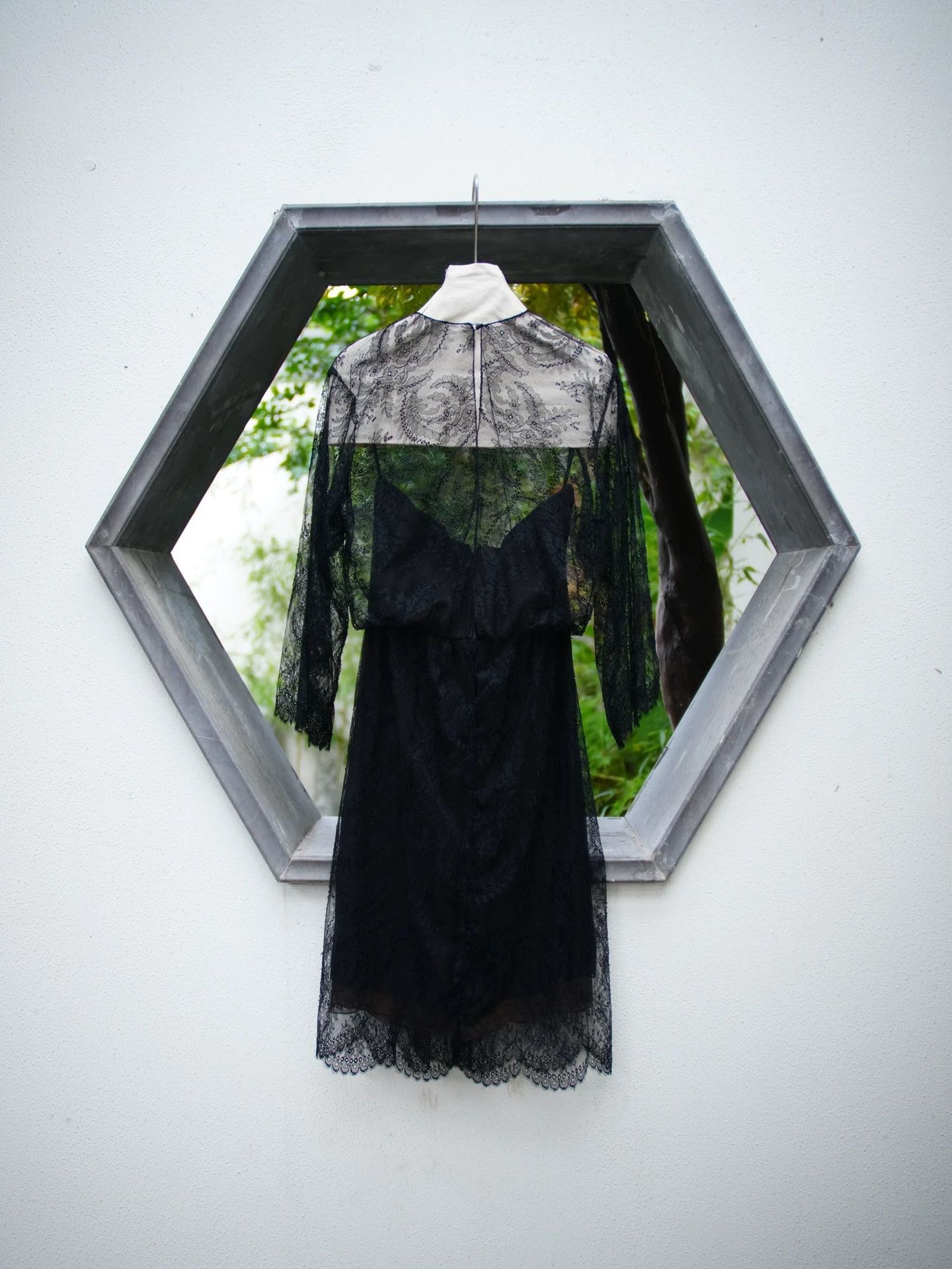 Oscar De La Renta OSCAR DE LA RENTA Vtg Silk Wool Lace Bustier Dress US8 M-L Size M / US 6-8 / IT 42-44 - 1 Thumbnail