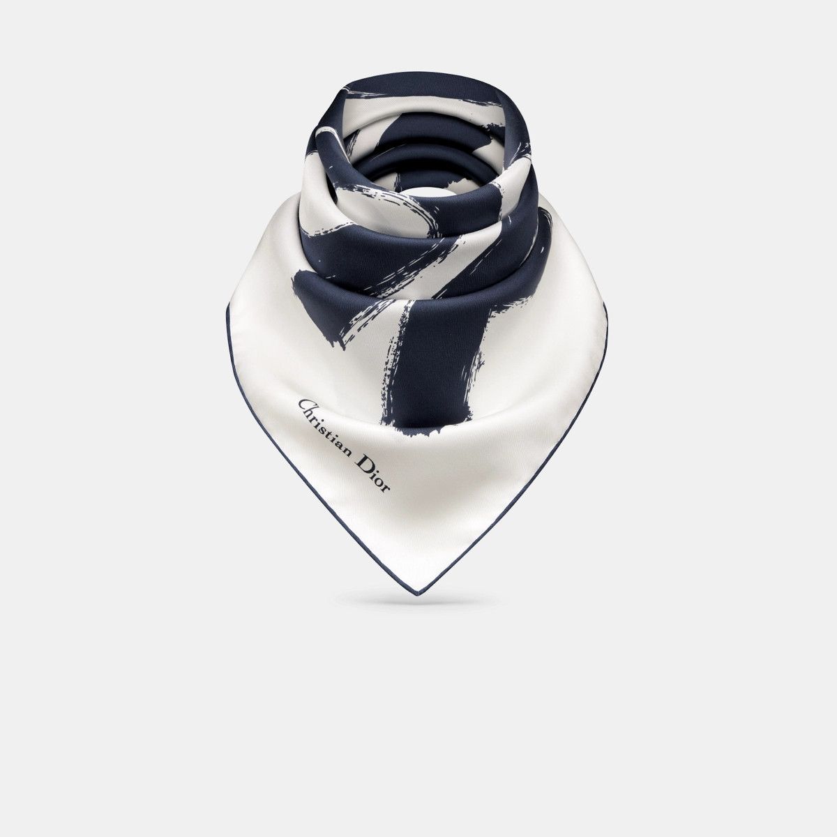 Dior o1bcso1str0226 Size:OS/70 Square Scarf in White/Nevy Blue Size ONE SIZE - 3 Thumbnail