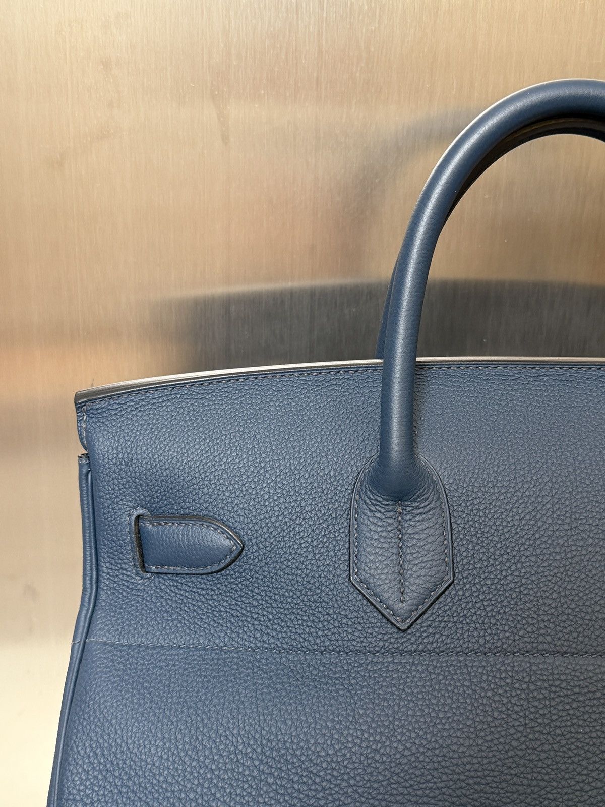 Hermes Hermes HAC 40 Blue Togo Leather Palladium Hardware Size ONE SIZE - 9 Thumbnail