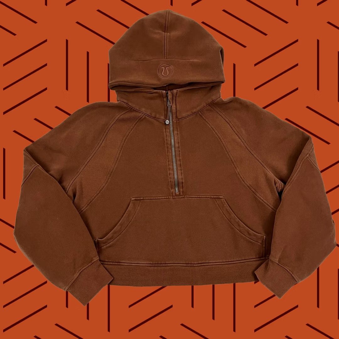 Lululemon Lululemon Scuba Oversized 1/2 Zip Hoodie Womens XL Brown Kangaroo" Size XL / US 12-14 / IT 48-50 - 1 Thumbnail