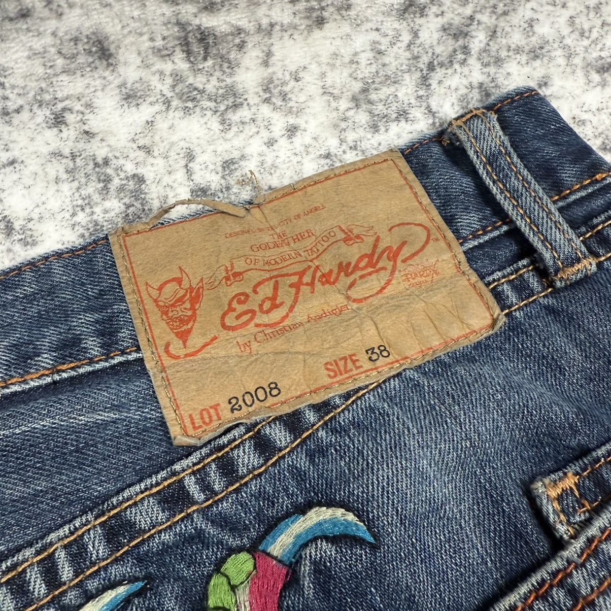 Ed Hardy Ed Hardy Y2K Dragon Embroidered Denim Jeans Size US 36 / EU 52 - 5 Thumbnail