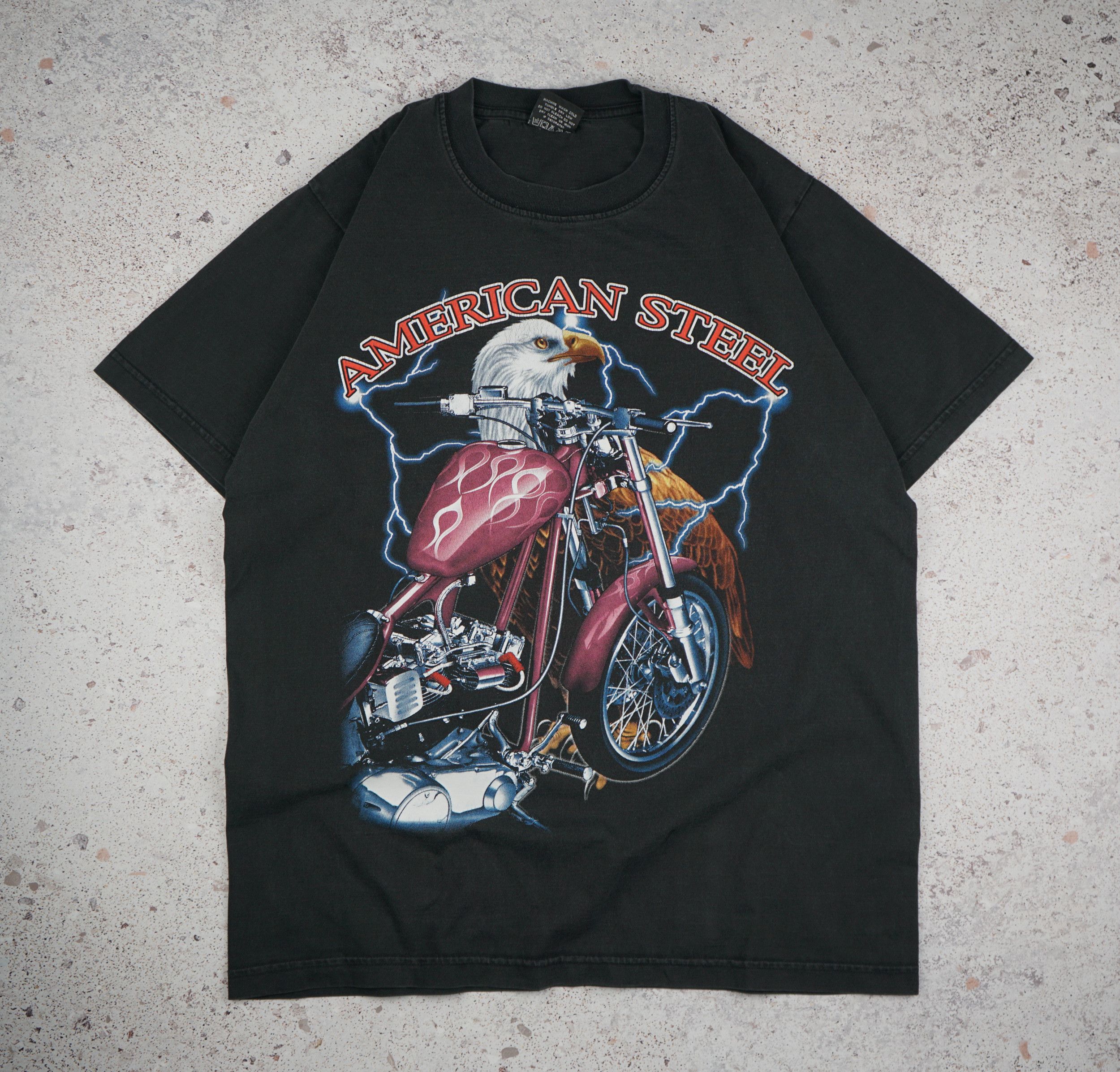 Harley Davidson × Vintage Vintage Harley Davidson American Steel T Shirt Size US M / EU 48-50 / 2 - 1 Thumbnail