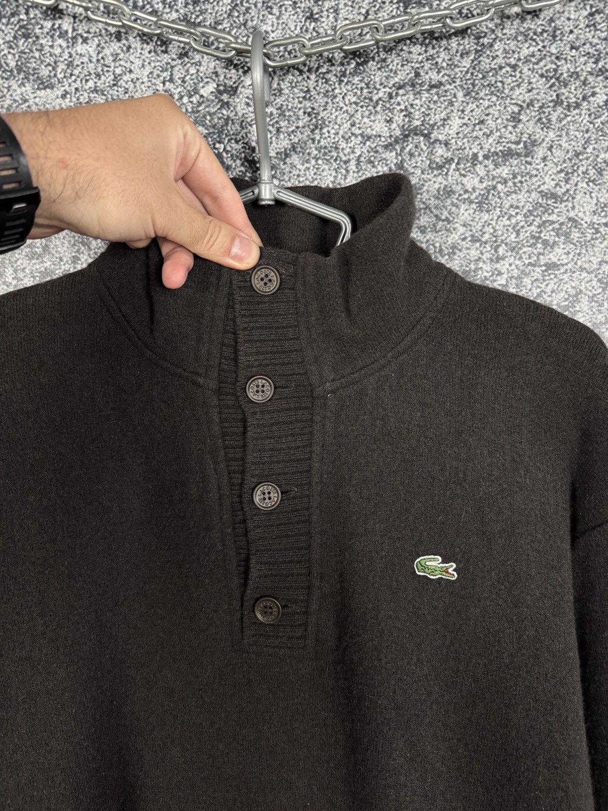 Lacoste Lacoste Wool Blend Sweater Pullover Button Collar Vintage Size US XXL / EU 58 / 5 - 6 Thumbnail