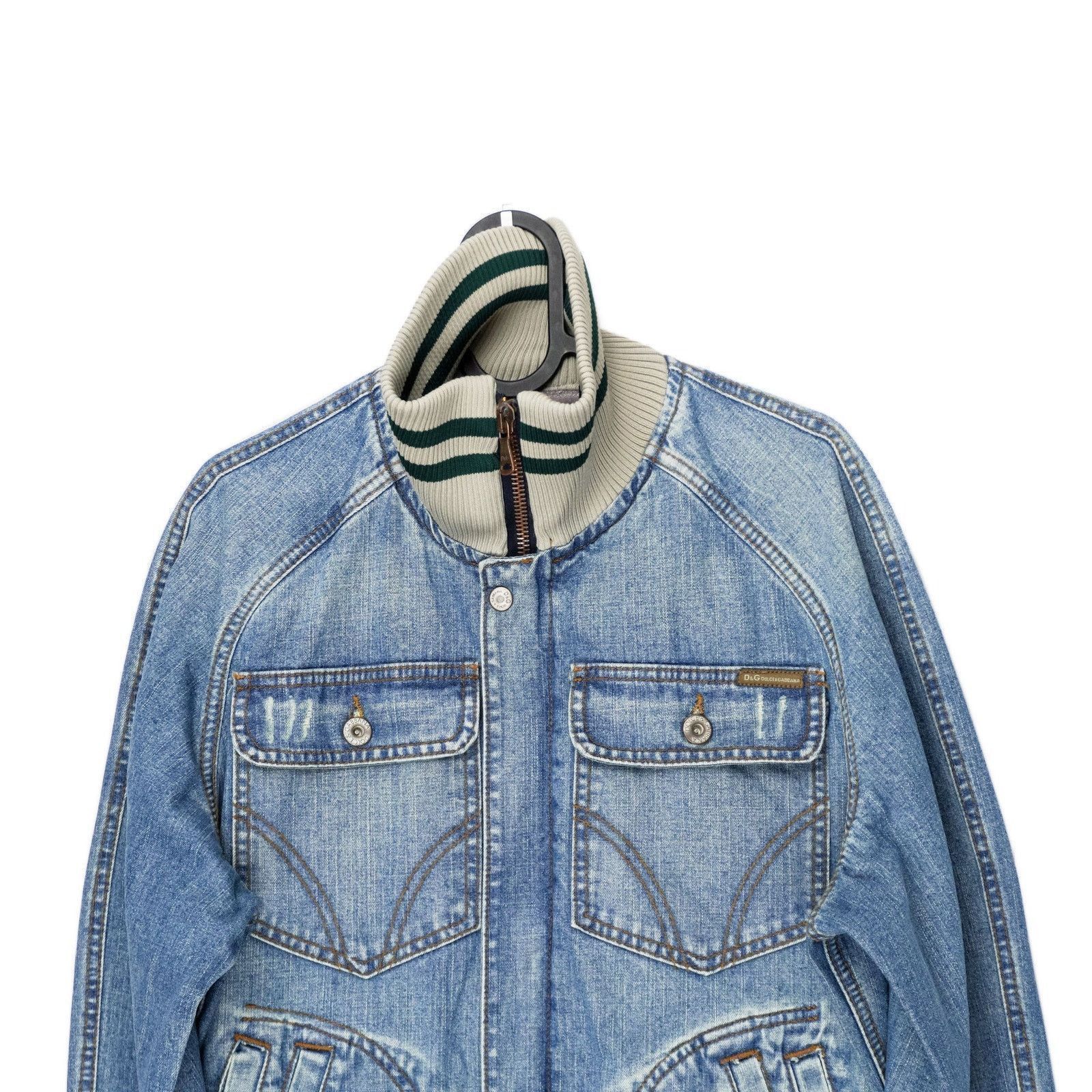 Dolce Gabbana SS2005 DG Logo Light Blue Denim Bomber Jacket
