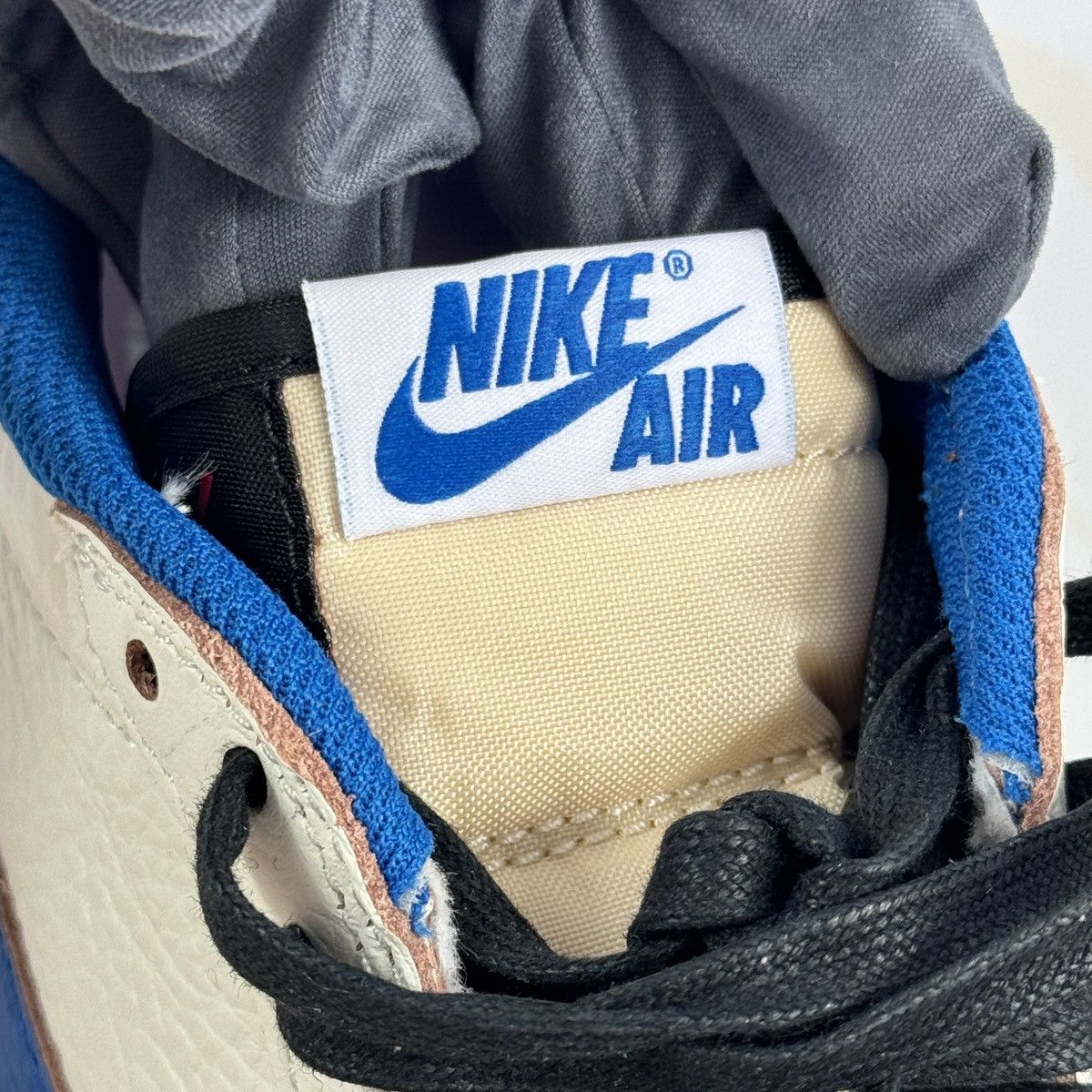 Fragment Design × Nike × Travis Scott JORDAN 1 RETRO LOW OG SP SAIL MILITARY BLUE SNEAKERS Size US 8 / EU 41 - 14 Thumbnail