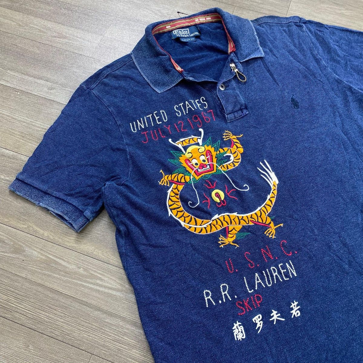 Polo Ralph Lauren Rare 2011 Polo Ralph Lauren U.S.N.C Dragon Embroidered Polo Size US L / EU 52-54 / 3 - 9 Thumbnail