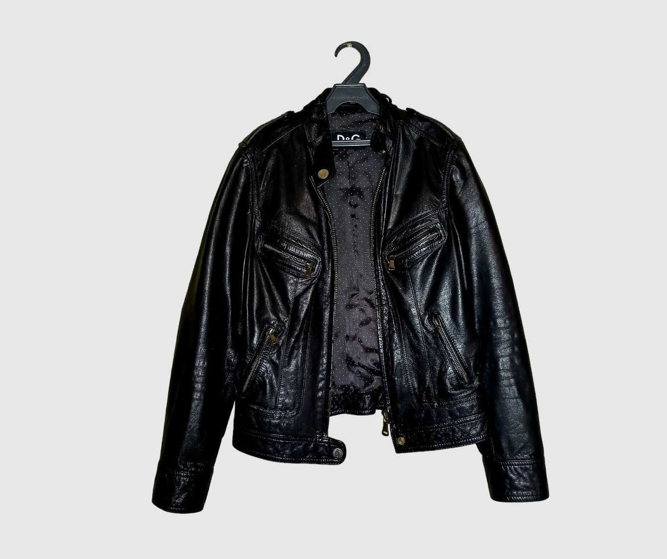 Dolce & Gabbana 2000s Dolce & Gabbana Navy Leather Biker Racer 