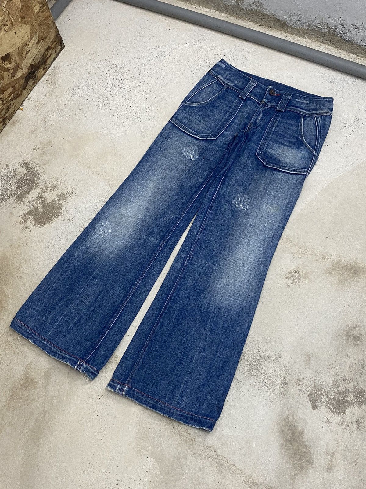 Diesel × JNCO Diesel Italy Designer Style Baggy Loose Fit Low Rise Size US 27 - 2 Thumbnail