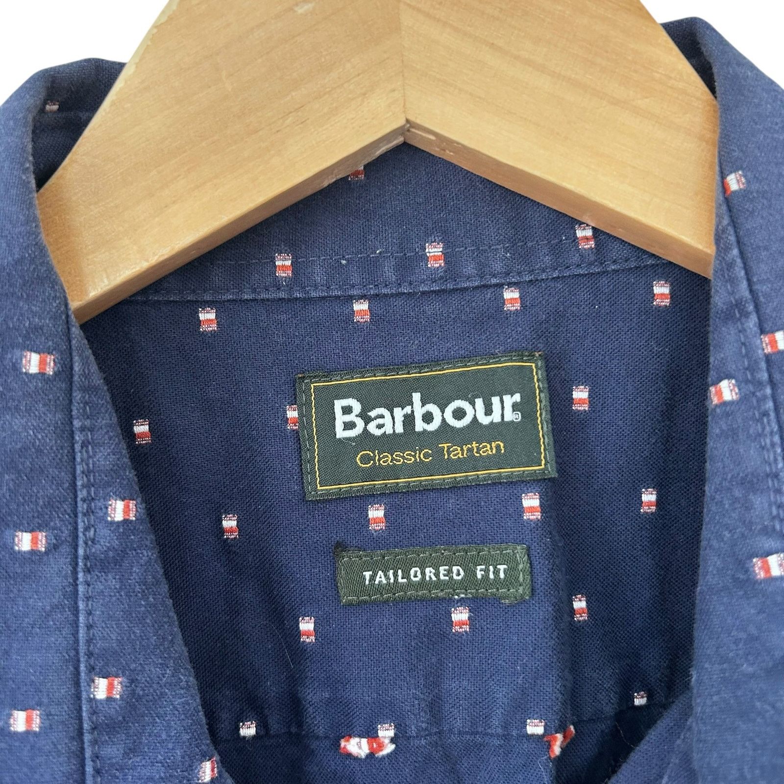 Barbour Barbour Navy Blue American Flag Printed Button Down Sz XXL Size US XXL / EU 58 / 5 - 3 Thumbnail