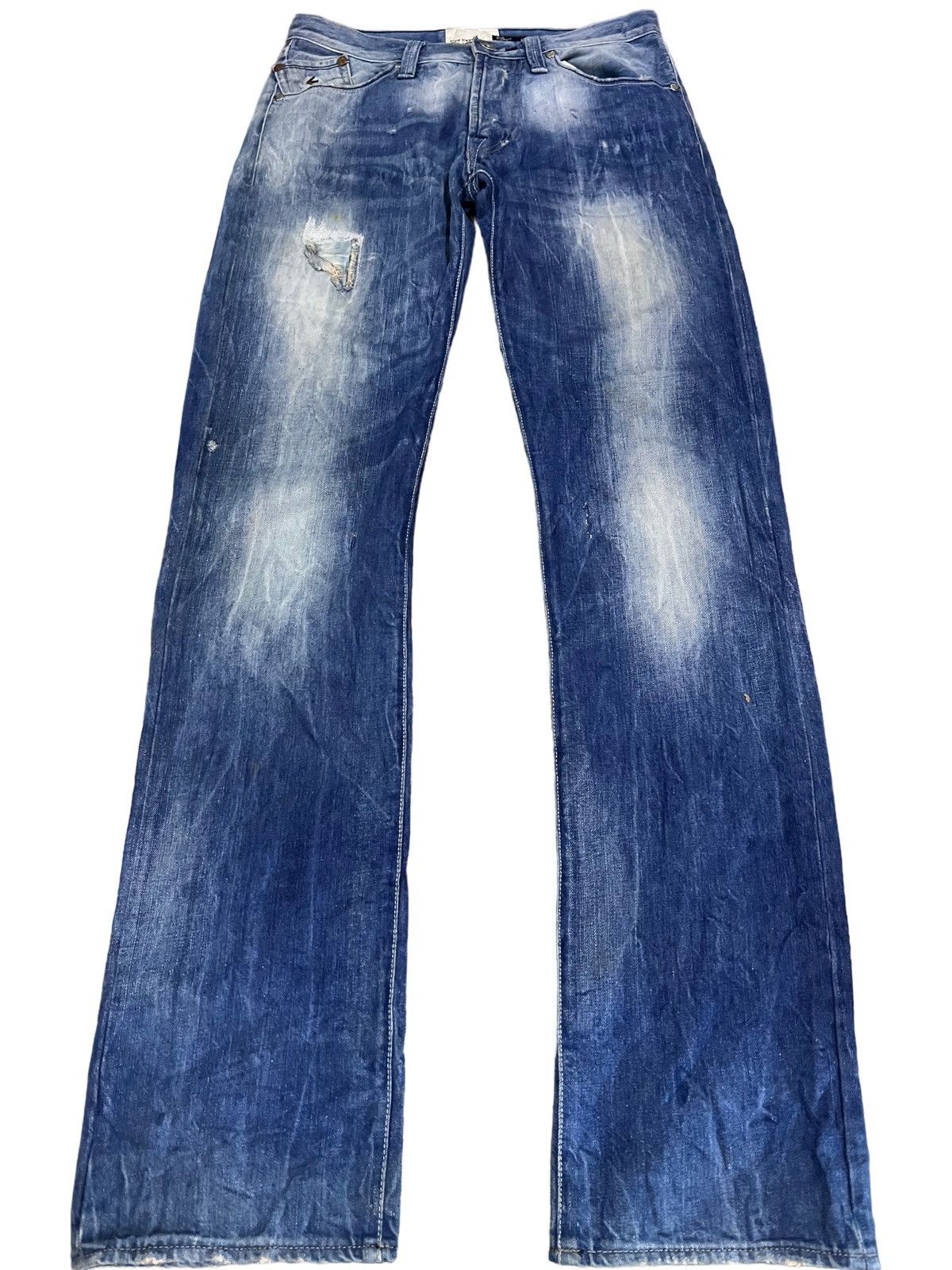 Vintage Energie Button Fly Distressed Style Jeans