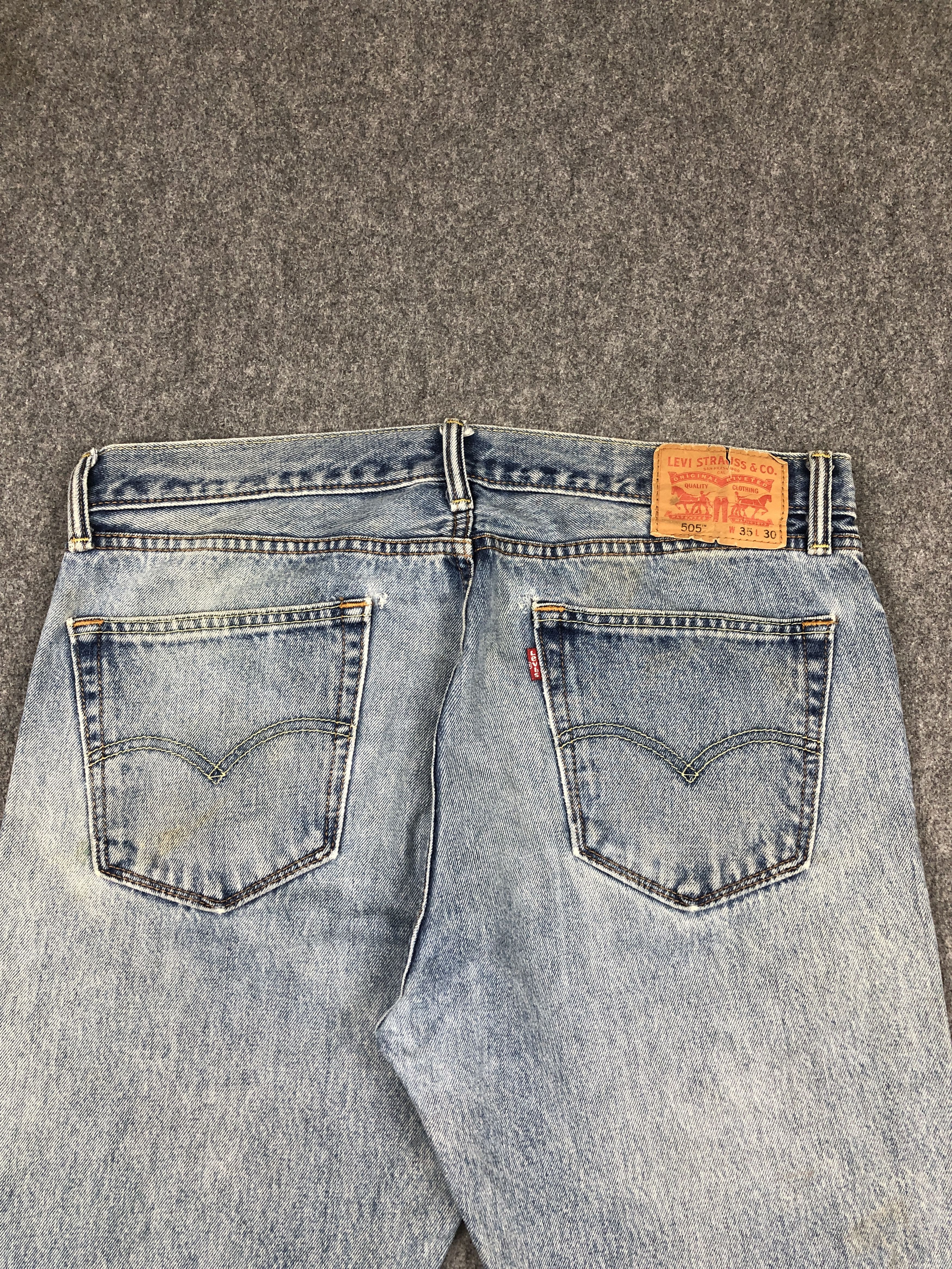 Levi's × Vintage Vintage Levis 505 Faded Blue Jeans DP2355 Size US 34 / EU 50 - 4 Thumbnail