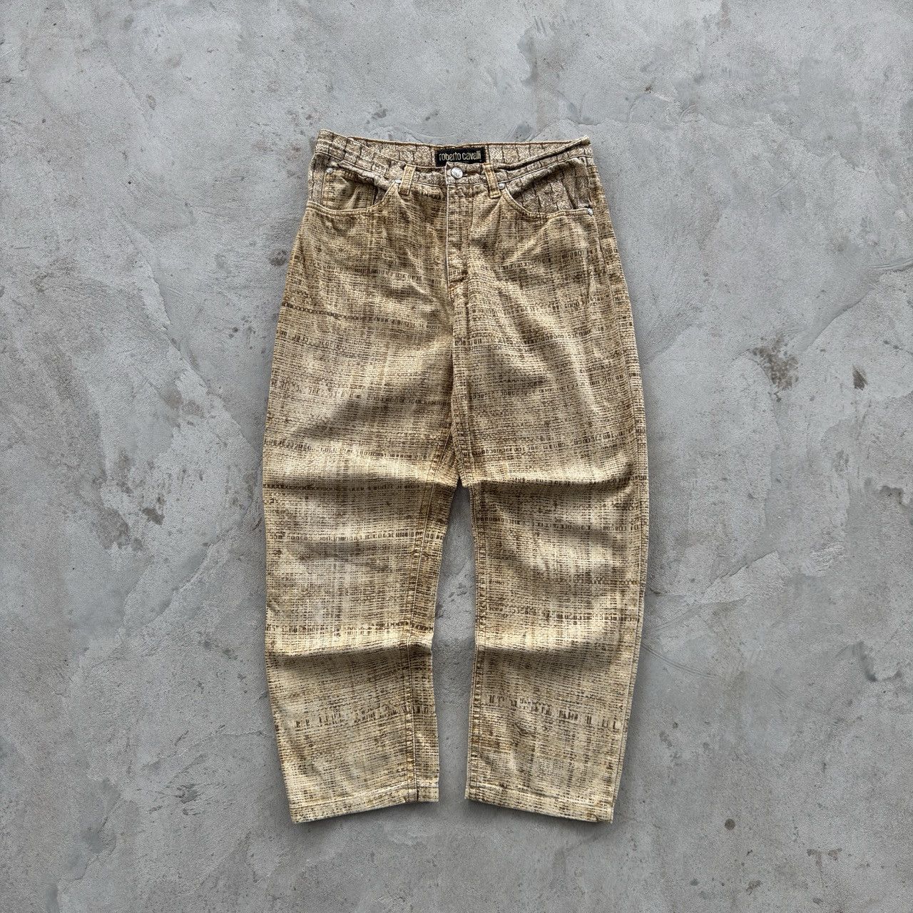 Roberto Cavalli Roberto Cavalli Archive Snakeskin Print Denim Pants Italy Size 32" / US 10 / IT 46 - 1 Thumbnail