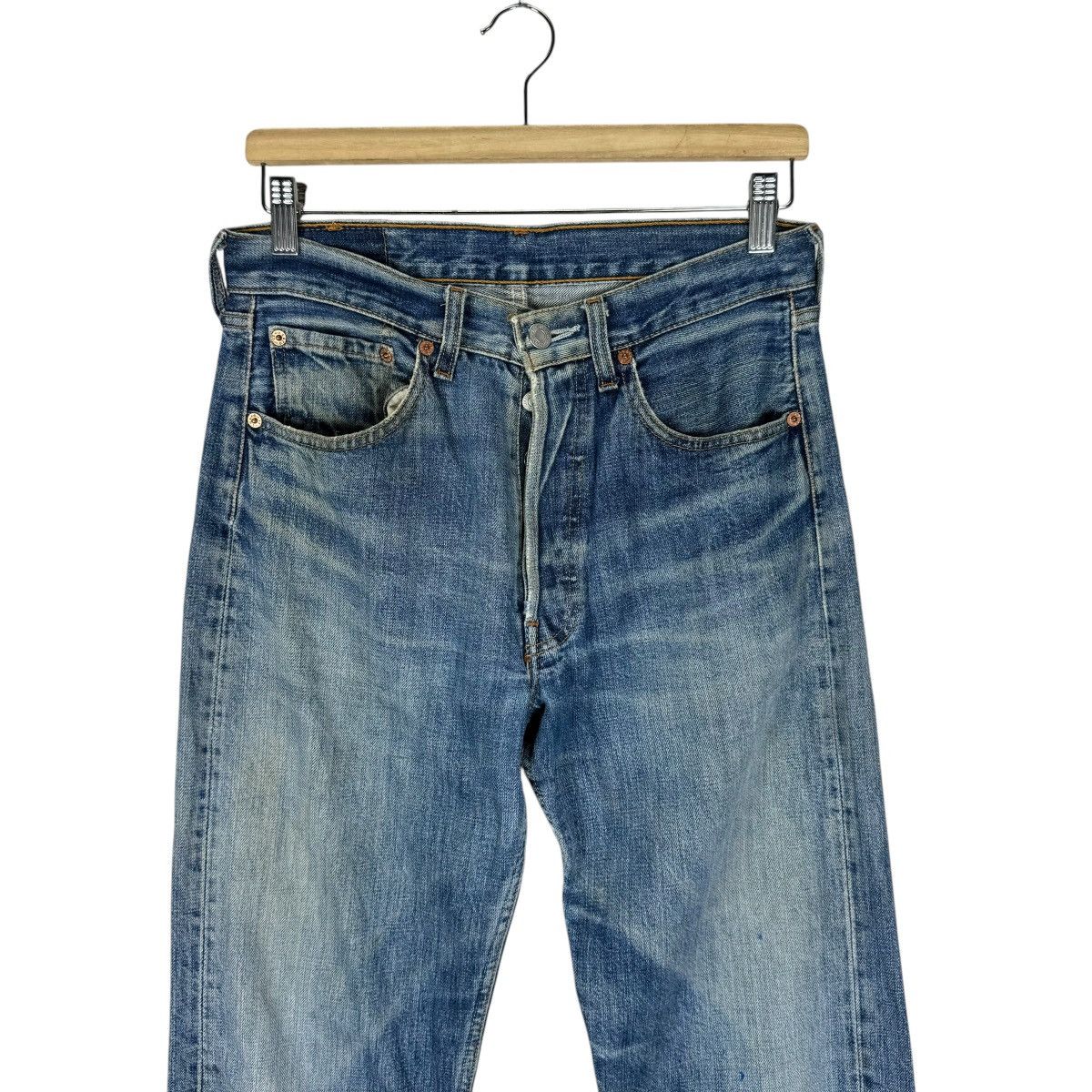 Levi's ☀️LEVI’S 501 BUTTON DISTRESSED DENIM JEANS PANTS Size US 30 / EU 46 - 2 Thumbnail