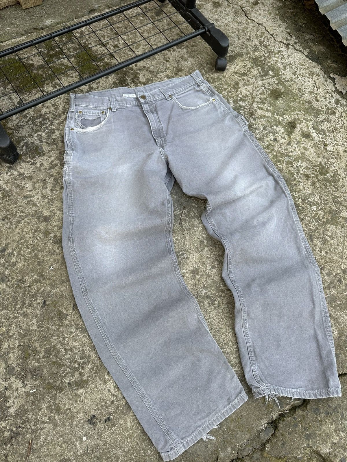 Carhartt × Vintage Vintage Sun faded Carhartt B159 carpenter denim Size US 36 / EU 52 - 2 Thumbnail