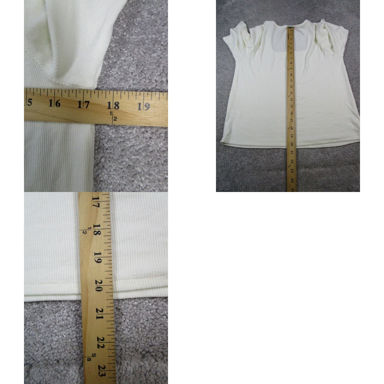 Marine Layer Marine Layer Shirt Womens XL White Waffle Knit Top Square Neck Pullover Blouse Knit Lyocell Short Sleeve Regular Size XL / US 12-14 / IT 48-50 - 8 Thumbnail