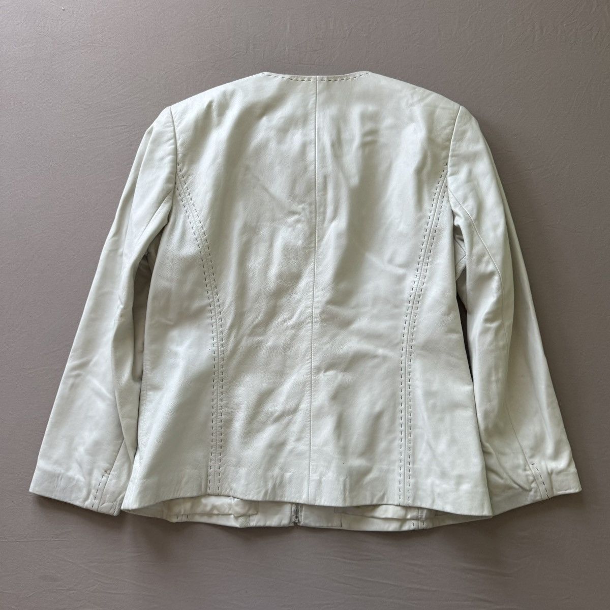 Other Vintage Dana Buchman Lambskin Leather Moto Jacket Size XL / US 12-14 / IT 48-50 - 2 Thumbnail