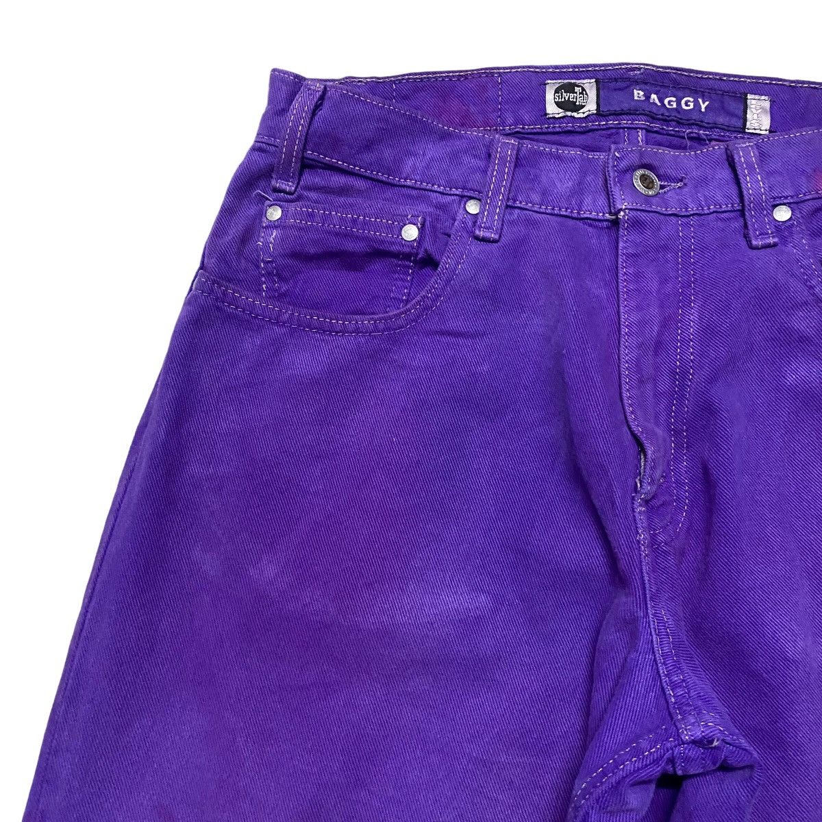 Levi's Vintage 90s Levis Silvertab Baggy Jeans Purple Size US 32 / EU 48 - 4 Thumbnail