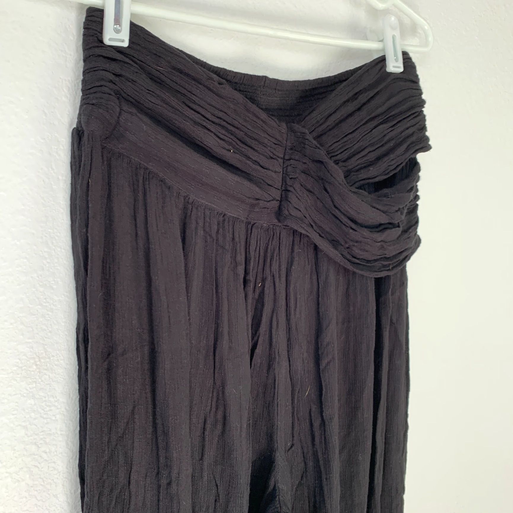 Free People Free People Black Harem Pants Womens S Stretch Breathable Tapered Inseam 26.25 Stretchy Casual Fall Spring Winter Size 28" / US 6 / IT 42 - 2 Thumbnail