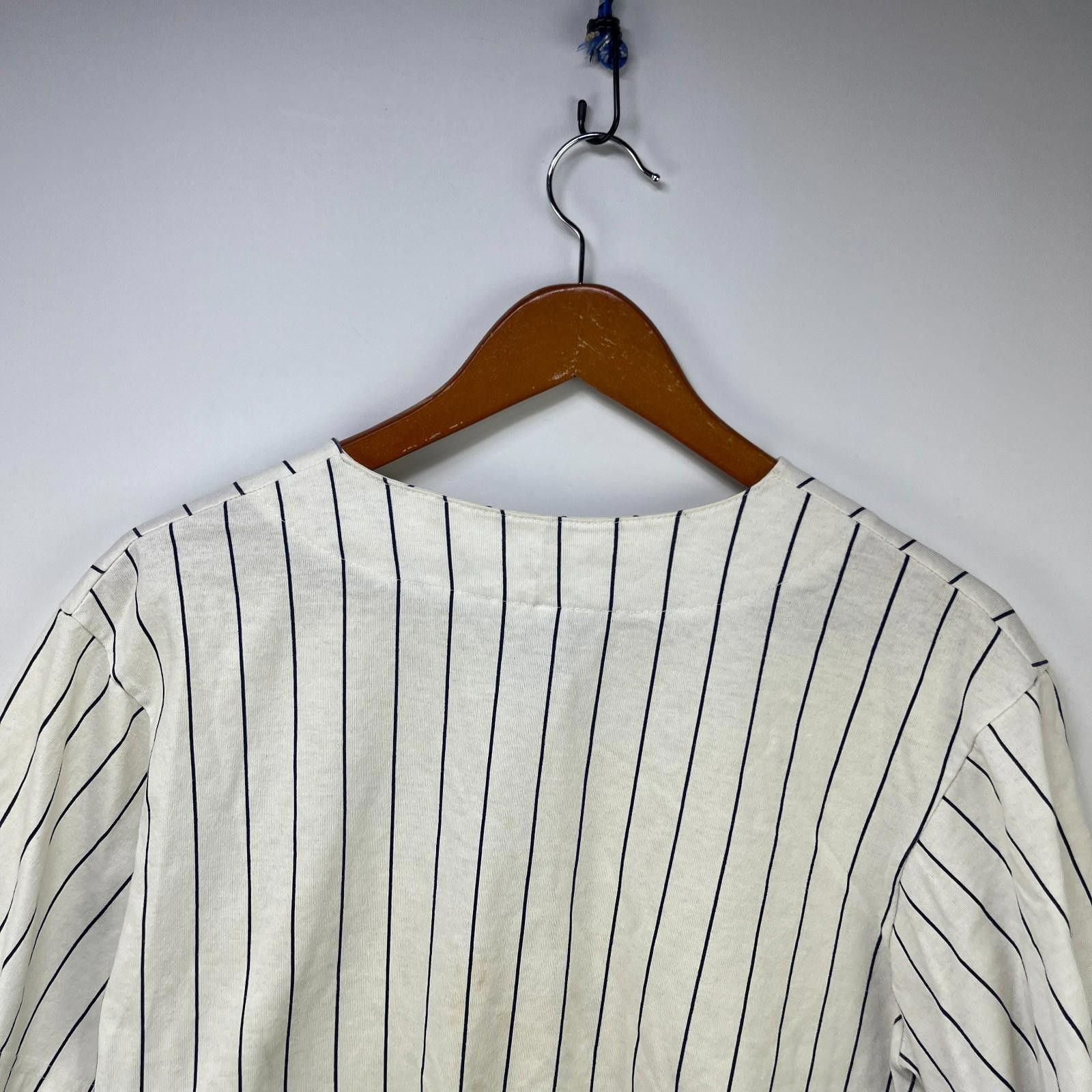 Other Vintage 90s Cleveland Indians Pinstripe Button-Up Jersey XL Size ONE SIZE - 10 Thumbnail