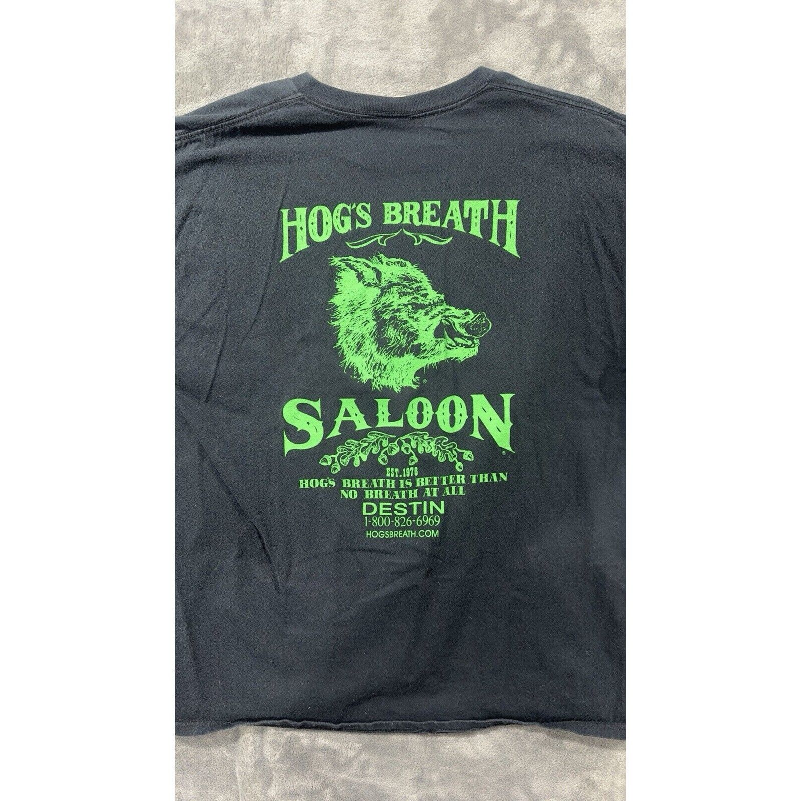 Fruit Of The Loom VTG Y2K Hog’s Breath Saloon Florida Mens Black Shirt Size XL Size US XL / EU 56 / 4 - 5 Thumbnail