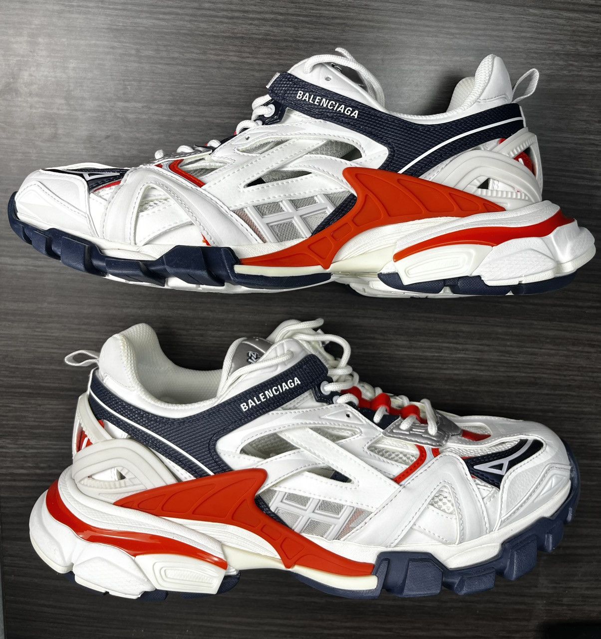 Balenciaga Balenciaga Track.2 Open Sneaker – White/Blue/Red – Size US 9 Size US 9 / EU 42 - 1 Thumbnail
