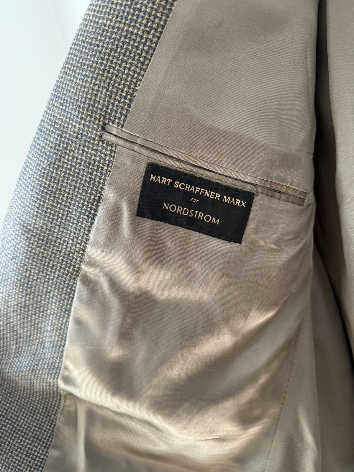 Hart Schaffner Marx Nordstrom Houndstooth Wool Sport Coat Blazer Size 46R - 5 Thumbnail