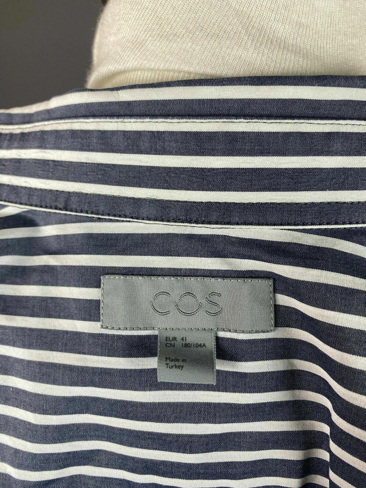 Cos Men Cos Stripe Cotton Long Sleeve Button Down Shirt Size 41 Size 38R - 8 Thumbnail