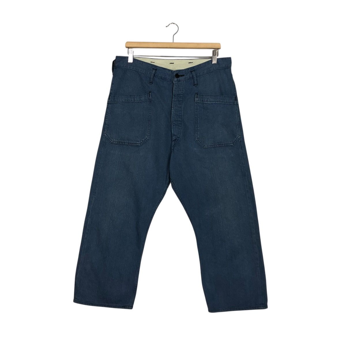 Japanese Brand 🔥VINTAGE CANTON OVERALLS PANTS INDIGO UNION MADE Size US 34 / EU 50 - 3 Thumbnail