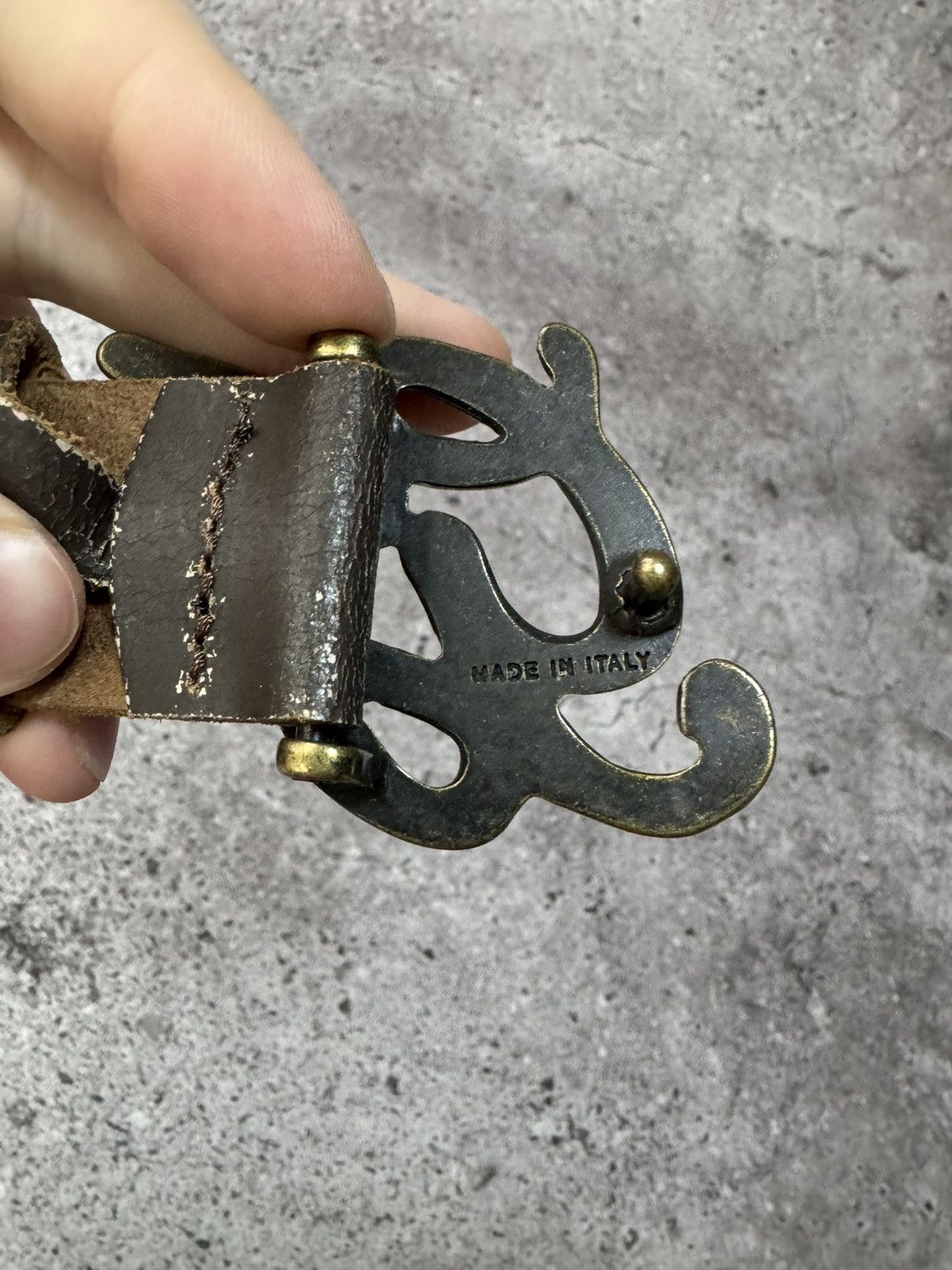 Guess × Vintage Guess Belt Leather Brown Made in Italy Size ONE SIZE - 4 Thumbnail