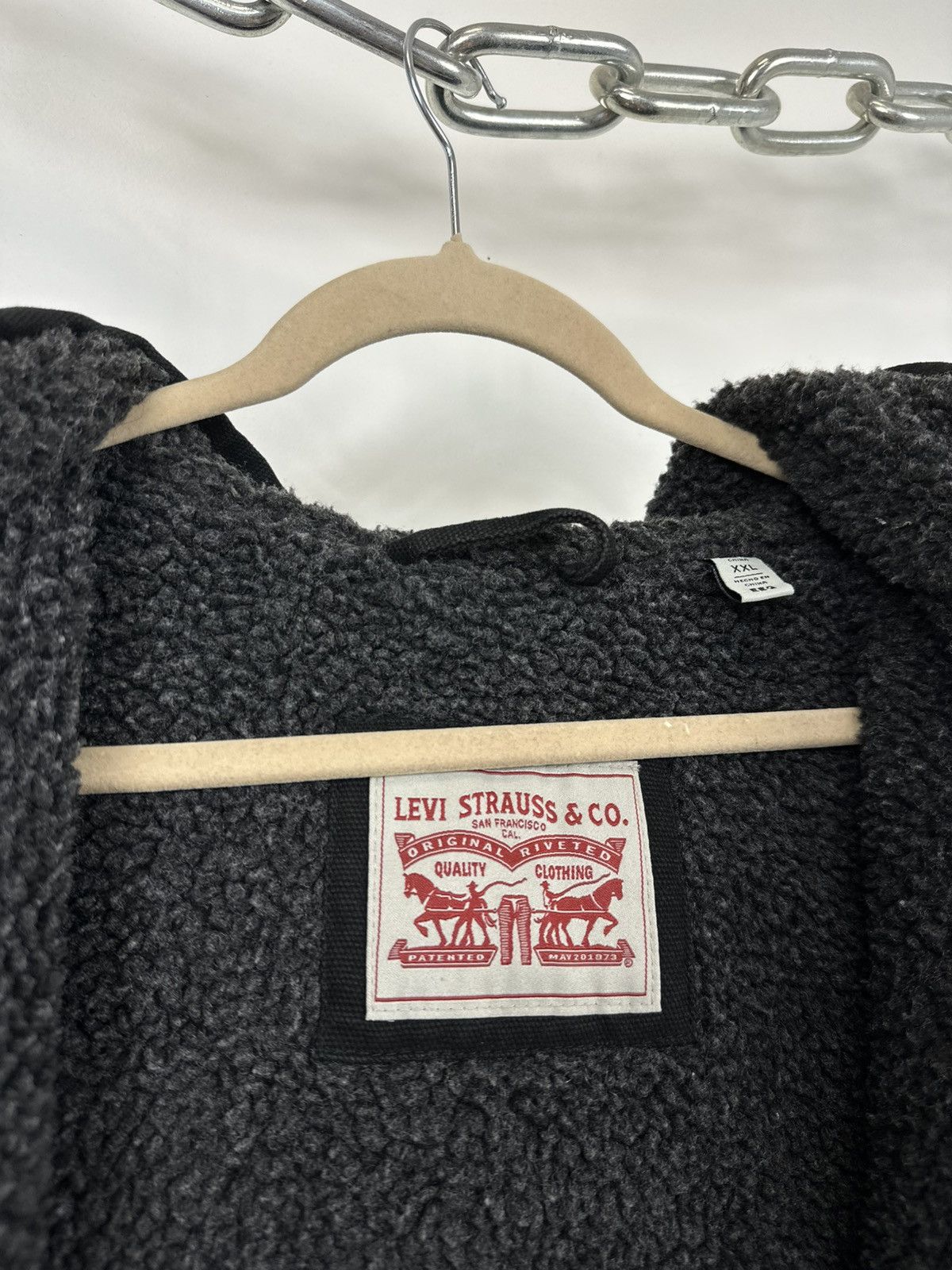 Levi's Vintage Levi's American Baggy USA Hooded Sherpa Jacket Size US XXL / EU 58 / 5 - 14 Thumbnail